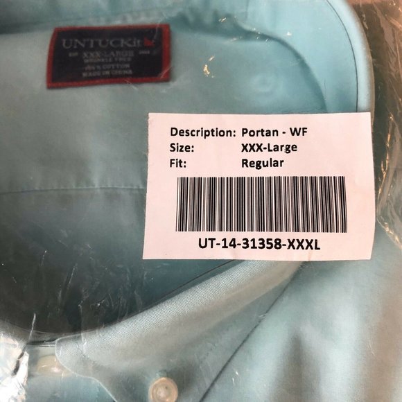 NEW UNTUCKit Portan Dress Shirt Light Green - Picture 3 of 4